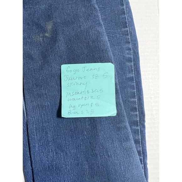 GOGO STAR Junior Skinny Stretch Jeans Size 5 Double Button Zip Dark Wash - Picture 7 of 7